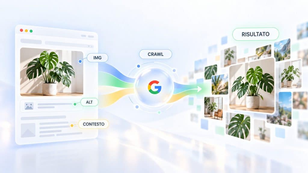 Google Immagini: cos’è, come funziona e come usarlo davvero 2 Diagramma che distingue la ricerca tramite testo da quella tramite fotografia