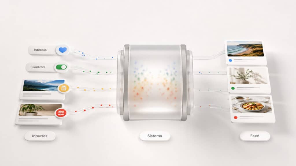 Google Discover: cos’è, come funziona e come usare il feed personalizzato di Google 1 Meccanismo di personalizzazione di Google Discover tra interessi, controlli utente e selezione dei contenuti