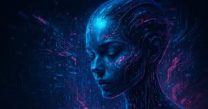 Rappresentazione visiva futuristica delle AI hallucination, con ambientazione neurale distorta e sfumature digitali astratte. Nessun testo presente.
