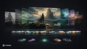 Visuale editoriale sulla creazione e trasformazione di video con Runway AI