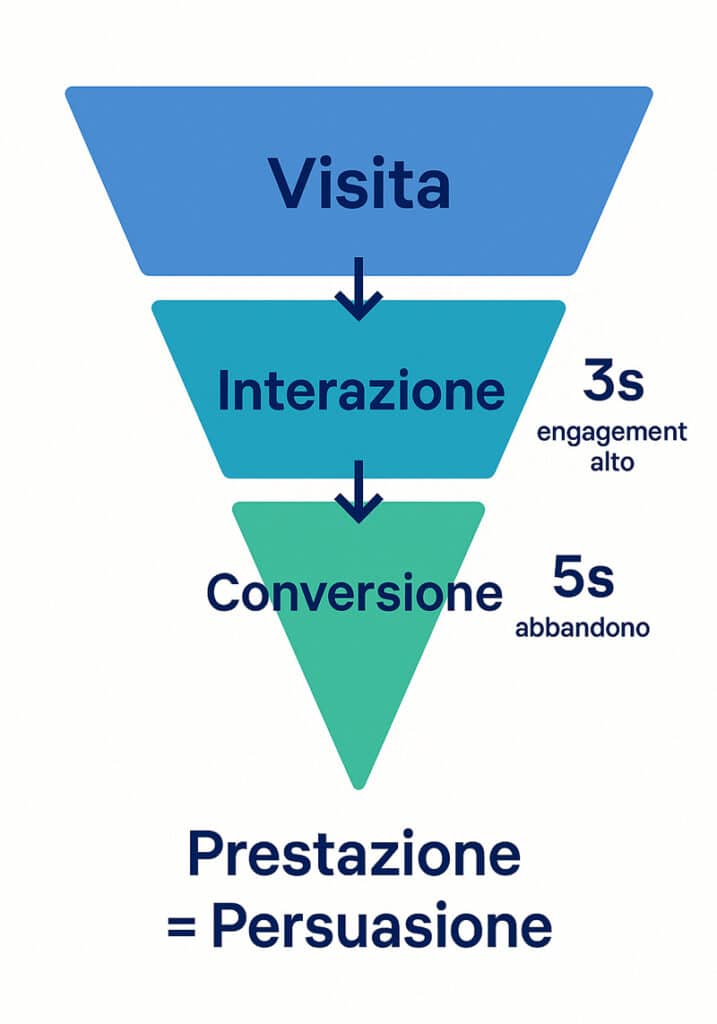 WebPageTest: la guida definitiva per analizzare, migliorare e monitorare la velocità del tuo sito con precisione chirurgica 11 Infografica funnel temporale WebPageTest: impatto della velocità su visita, interazione e conversione