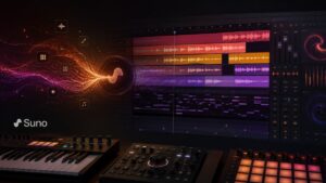 Suno AI e Studio 2.0 in una workstation per la produzione musicale con intelligenza artificiale