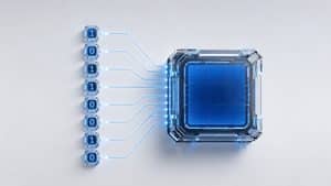 Otto bit rappresentati come moduli digitali che formano un byte