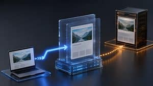 Rappresentazione del funzionamento della cache tra utente e origine dei dati