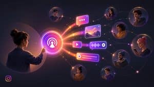 Rappresentazione di un canale Instagram che collega un creator alla propria community