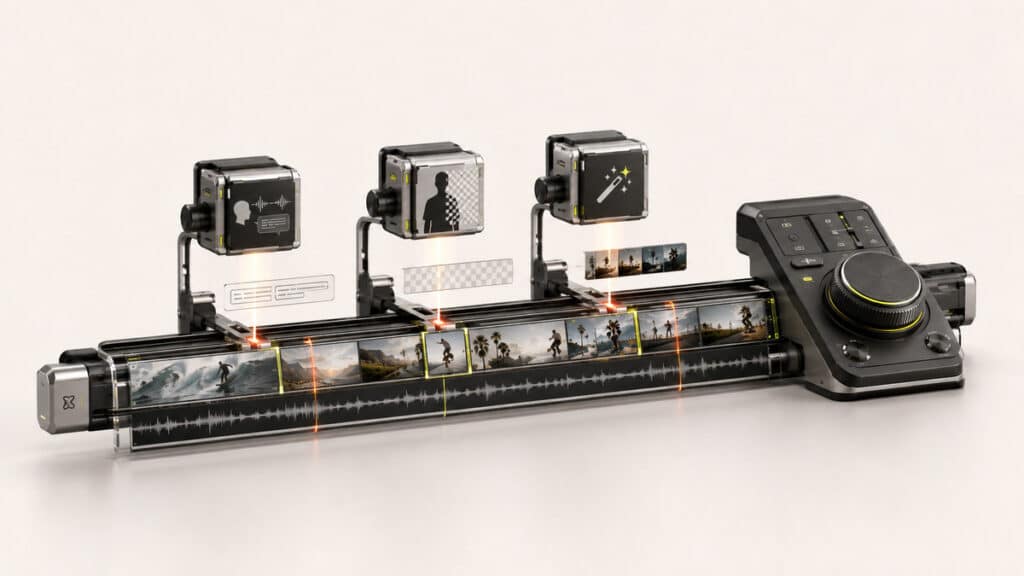 CapCut: cos’è, come funziona, prezzi e cosa puoi creare 1 Timeline video con moduli di automazione AI applicati a singole fasi del montaggio e controllo finale affidato all’utente il tutto con CapCut