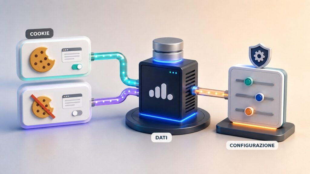 Matomo: cos’è, come funziona, quanto costa e quando sceglierlo 2 Confronto tra tracking con cookie e senza cookie Matomo che converge comunque verso i dati analytics e la configurazione