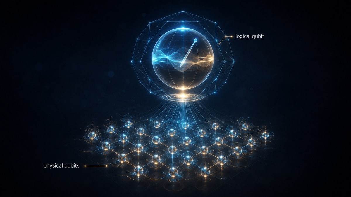 Qubit: cos’è, come funziona e perché è diverso da un bit 2 Più qubit fisici organizzati per proteggere un qubit logico dagli errori