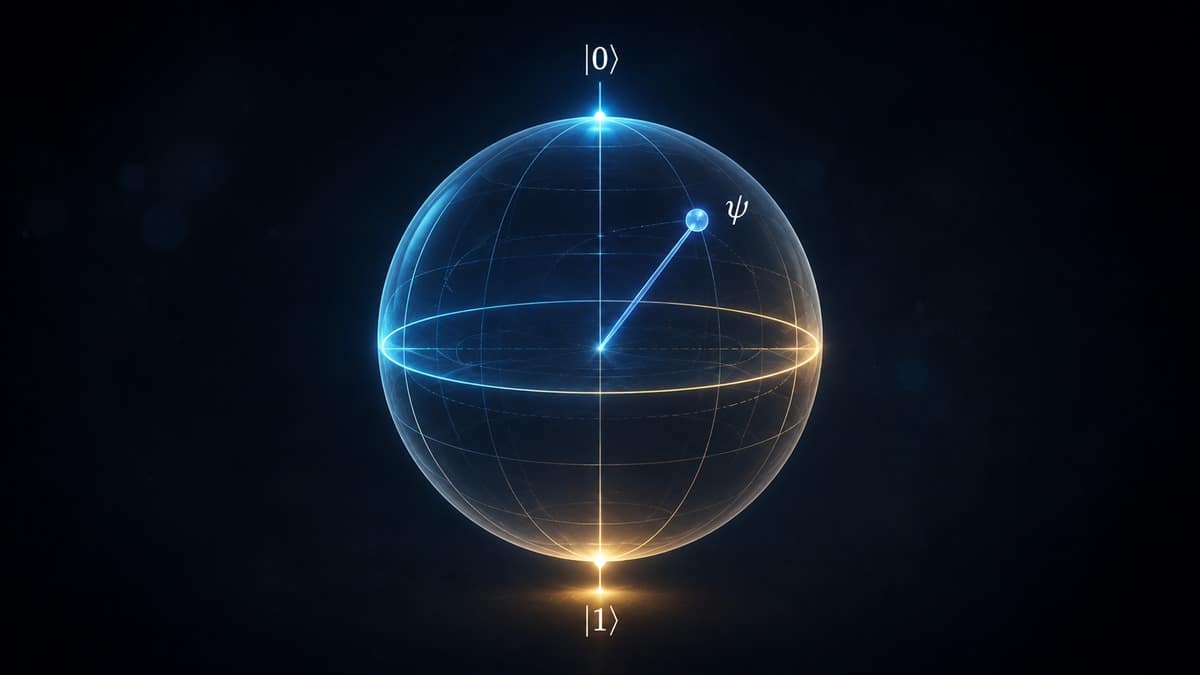 Qubit: cos’è, come funziona e perché è diverso da un bit 1 Sfera di Bloch con stato di un qubit rappresentato come vettore