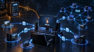 Home 9 Rappresentazione di aMule collegato a una rete peer-to-peer eD2k e Kad
