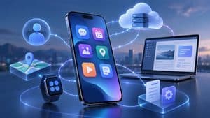Home 8 Smartphone collegato a servizi web e cloud per rappresentare come funzionano le app