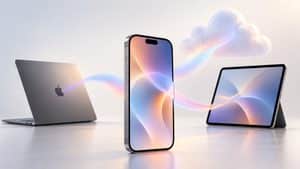 Apple Intelligence rappresentata come sistema AI integrato tra i dispositivi Apple