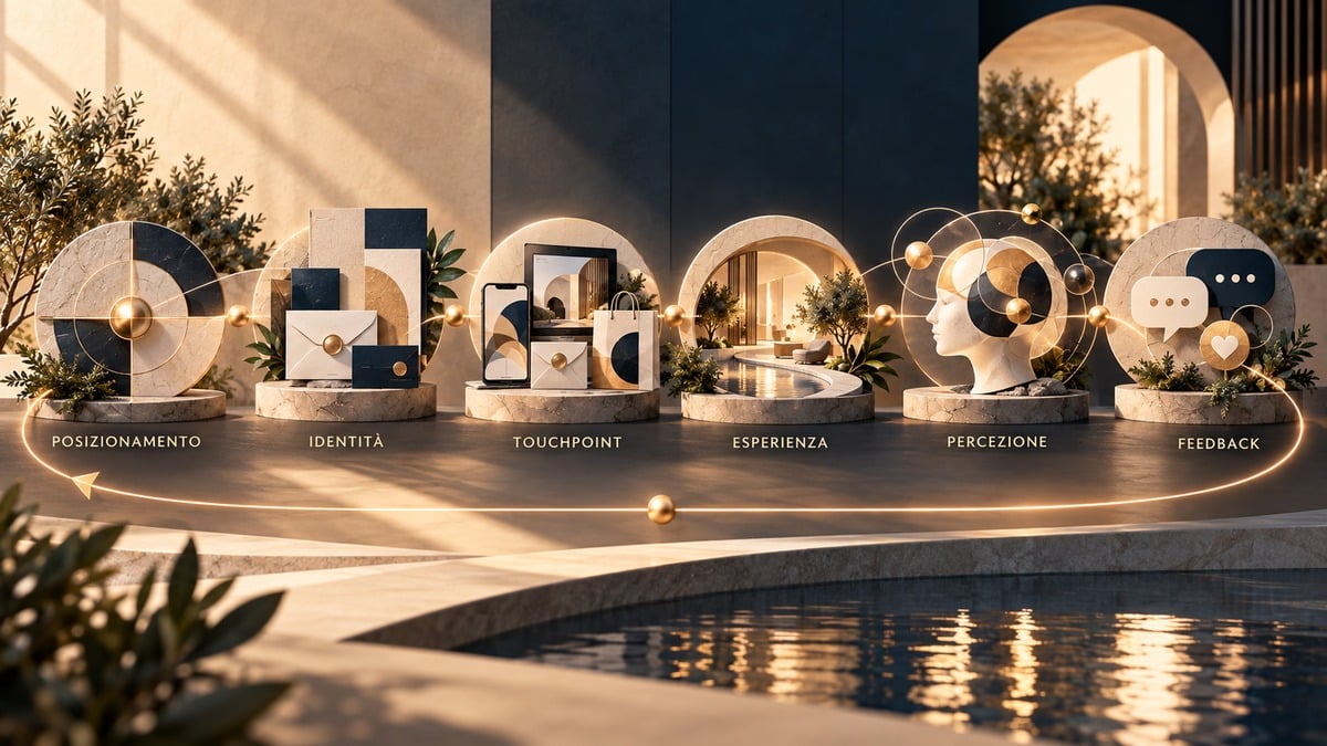 Branding: cos'è davvero e come costruire un brand riconoscibile 1 Processo del branding da posizionamento e identità a percezione e feedback