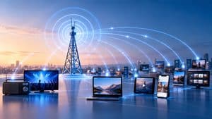 Broadcasting: una sorgente distribuisce lo stesso segnale verso molti dispositivi