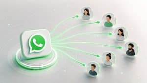 Rappresentazione di un Canale WhatsApp che distribuisce aggiornamenti a più follower