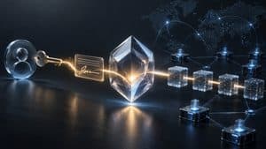 Rappresentazione di una criptovaluta trasferita tramite chiavi crittografiche e registro distribuito