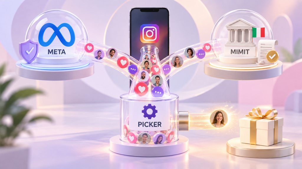 Giveaway Instagram: come farlo, regole ed estrazione del vincitore 1 Tre livelli distinti di un giveaway Instagram: regole Meta, normativa MIMIT e picker tecnico