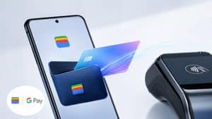 Smartphone Android con carta digitale e pagamento contactless tramite Google Pay