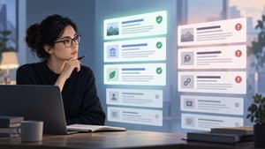 Valutatore umano che confronta risultati di ricerca per valutarne qualità e pertinenza