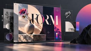 Home 8 Composizione visuale generata con immagine, tipografia e griglia grafica che rappresenta Ideogram AI
