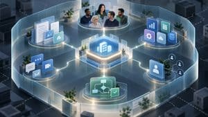 Home 8 Rappresentazione di una intranet aziendale che collega persone, documenti, workflow e applicazioni interne