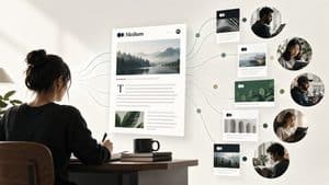 Rappresentazione editoriale di un articolo distribuito attraverso il network di Medium verso diversi lettori