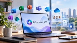 Microsoft 365 con app di produttività, cloud, collaborazione, sicurezza e AI