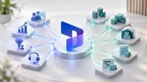 Microsoft Dynamics 365 con applicazioni CRM ed ERP collegate