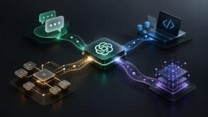 Rappresentazione dell'ecosistema OpenAI con prodotti, modelli, API e strumenti collegati