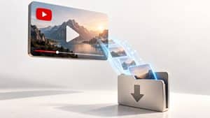 Illustrazione del download di un video da YouTube verso un file locale