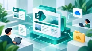 Microsoft SharePoint con siti, documenti e contenuti condivisi