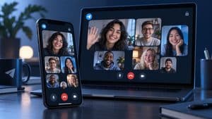 Videochiamata Telegram tra smartphone, computer e più partecipanti