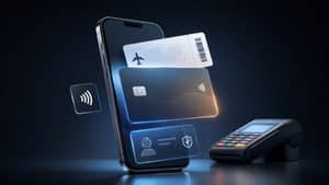 Smartphone con carta digitale, pass e pagamento contactless tramite wallet