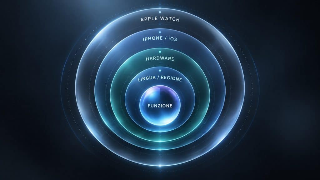watchOS: cos’è, come funziona e cosa fa il sistema operativo di Apple Watch 1 Diagramma dei quattro controlli per la compatibilità di watchOS: Apple Watch, iPhone e iOS, hardware, lingua e regione