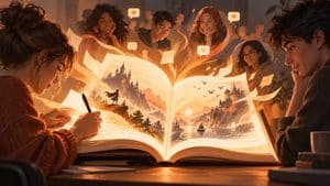 Storia digitale aperta tra una persona che scrive e una che legge, a rappresentare Wattpad