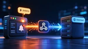 Evento software che attiva un webhook verso l'endpoint di un secondo sistema