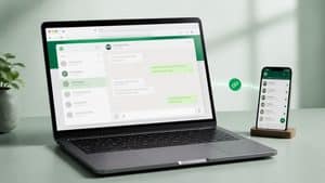 WhatsApp Web aperto su un computer collegato allo smartphone