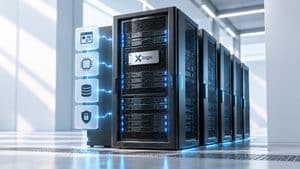 Infrastruttura hosting Xlogic con server e risorse per WordPress
