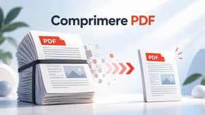 PDF pesante che viene compresso in un file PDF più leggero