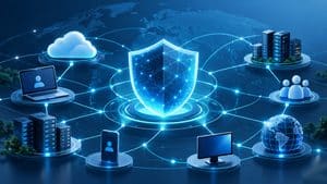 Rete di sistemi, dispositivi e servizi digitali protetti da uno scudo centrale