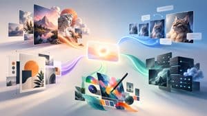 Diversi workflow creativi per confrontare i generatori di immagini AI