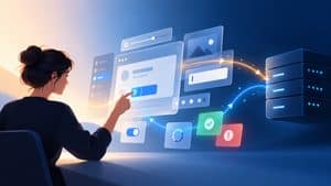 Persona che interagisce con un’interfaccia utente collegata alle risposte del sistema