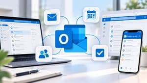 Microsoft Outlook collegato a posta elettronica, calendario, contatti e dispositivi