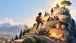 Home 8 Rappresentazione illustrata dei bisogni della piramide di Maslow, dai bisogni di base all'autorealizzazione