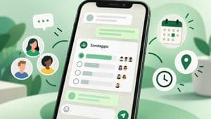 Sondaggio WhatsApp con opzioni di voto in una conversazione di gruppo