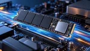 Home 9 SSD NVMe con controller e chip di memoria NAND su una scheda madre