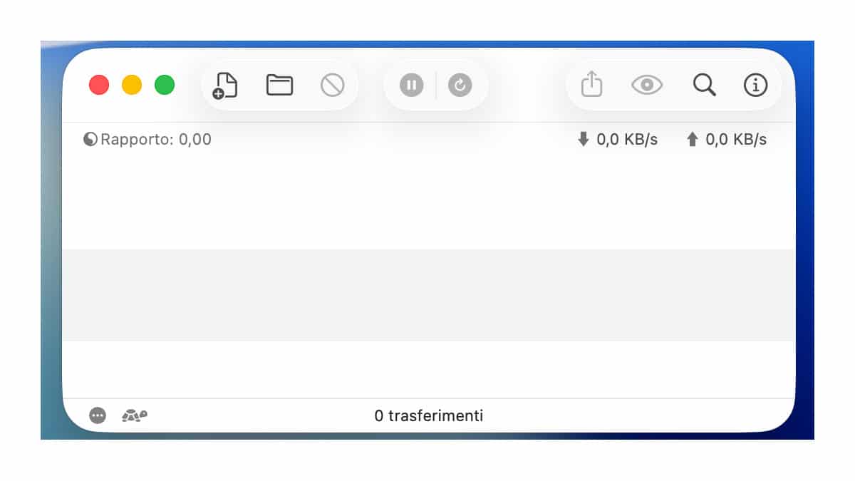 Transmission: cos’è, come installarlo e usare il client BitTorrent 2 Interfaccia di Transmission su macOS senza trasferimenti attivi
