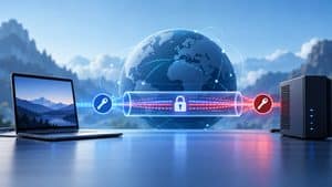 Due peer collegati da un tunnel VPN WireGuard con traffico cifrato